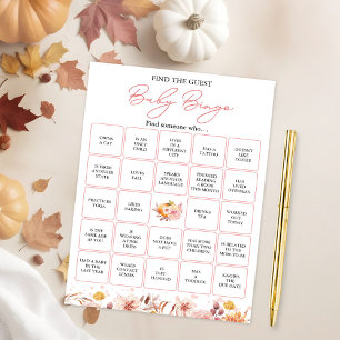 Invitation Trouvez Le Jeu De Bingo Du Baby shower D'Automne I