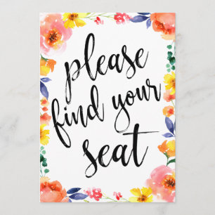 Invitation Trouvez Votre Place Signe Floral Bohème Abordable