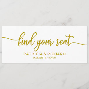 Invitation Trouvez votre siège Titre du plan de table de mari