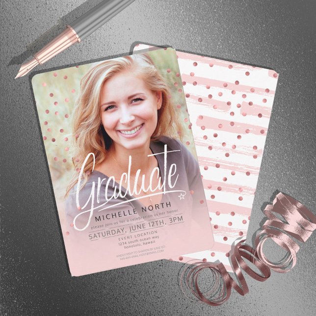 Invitation Trucs de brosse & Confetti Rose Gold ID511 (Créateur téléchargé)