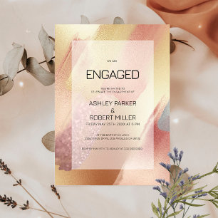 Invitation Trucs de pinceau Rose-or et gris de luxe