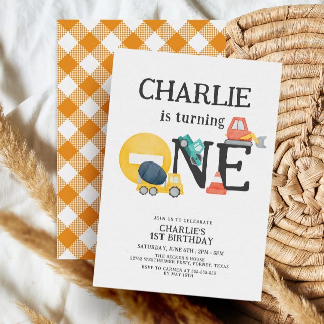 Invitation Trucs de vidange Parti de la construction Garçon 1 (Créateur téléchargé)