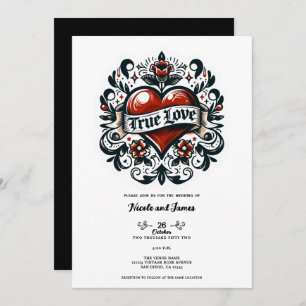 Invitation True Love Heart Tattoo Look Mariage