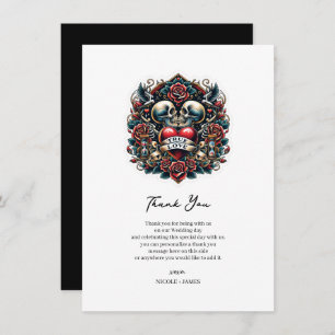 Invitation True Love Skeleton Heart Tattoo Mariage Merci