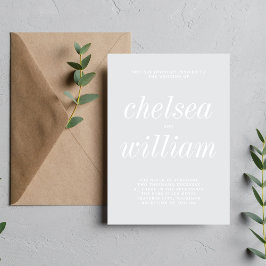 Invitation True Simplicité 2 Cool Mist Minimaliste Mariage