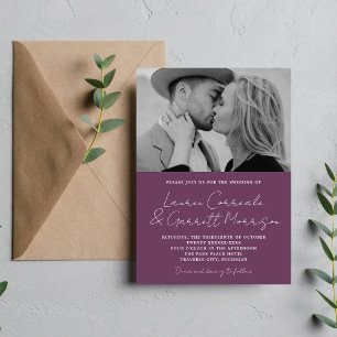 Invitation True Simplicity 3 Modern Graphe Photo Mariage