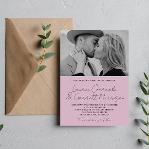 Invitation True Simplicity 3 Modern Wisteria Mariage photo