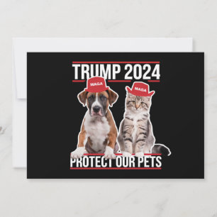 Invitation Trump 2024 Protégeons Nos Animaux de Compagnie Cha