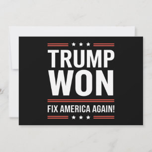 Invitation Trump a gagné MAGA Trump vainqueur 2024 Réparer l'