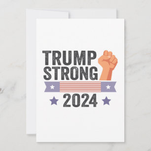 Invitation Trump Strong 2024 Élection du drapeau patriotique 