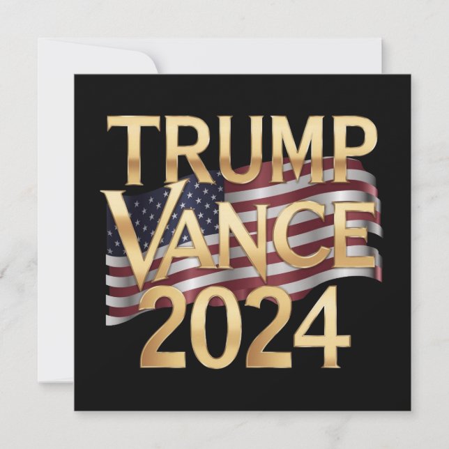 Invitation Trump Vance 2024 Valeurs conservatrices, autocolla (Devant)