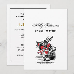 Invitation Trumpeter Alice de la Cour du lapin blanc au pays 