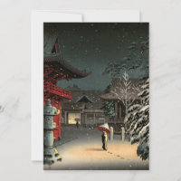 Tsuchiya Koitsu - Neige au temple de Nezu
