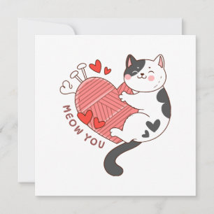 Invitation Tu es mignon chat Saint-Valentin