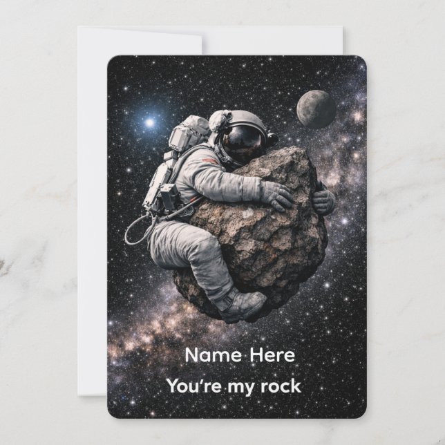 Invitation Tu es mon astronaute amusant de l'amour spatial (Devant)