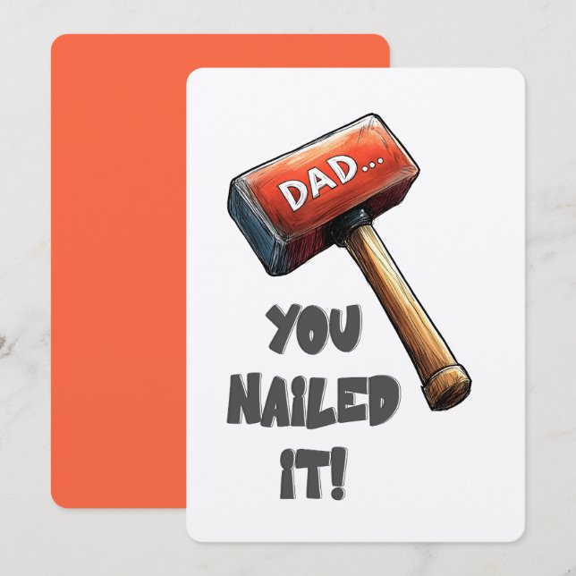 Invitation Tu L'As Nourri, Papa ! | Gras, Funny Hammer Design (Devant / Derrière)