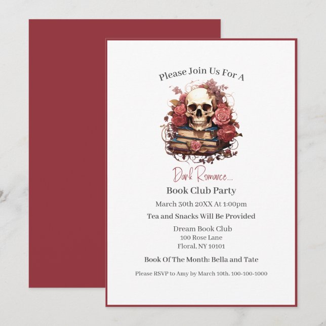 Invitation Tu m'as eu à Dark Romance, Book Club (Devant / Derrière)