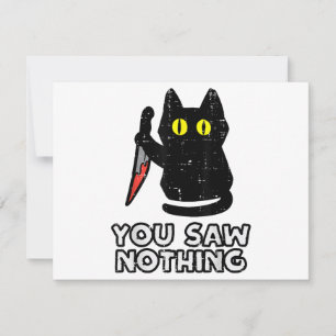 Invitation Tu N'As Rien Vu De Chat Noir Drôle Halloween