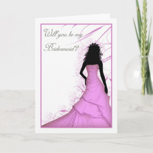 Invitation tu seras mon Bridesmaid rose