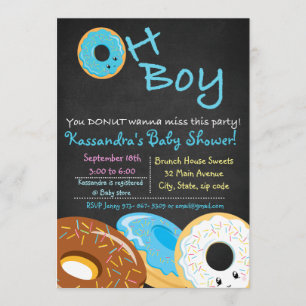 Invitation Tu Veux Manquer Cette Baby shower Oh Boy Card