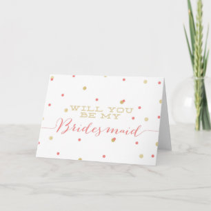 Invitation Tu veux You Be My Bridesmaid ?   Gold Glitter