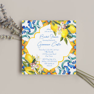 Invitation tuiles méditerranéennes Majolica citrons douche de
