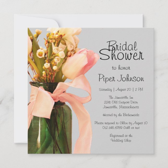 Invitation Tulip Boho Chic Printemps de la nuptiale Invitatio (Devant)