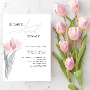 Invitation Tulip Moderne Minimaliste Élégant Mariage de typog