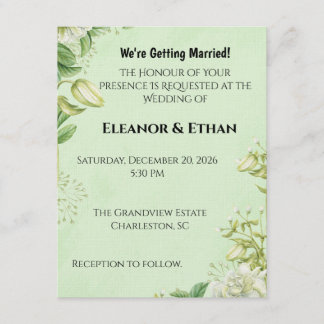 Invitation Tulipe jaune vibrant et Ranunculus Mariage Formel