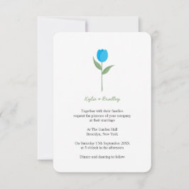 Invitation Tulipe minimaliste bleue