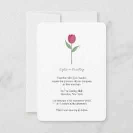 Invitation Tulipe minimaliste de Bourgogne