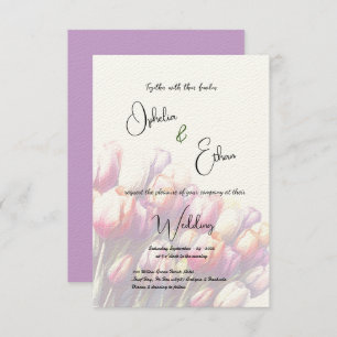 Invitation Tulipe minimaliste violet