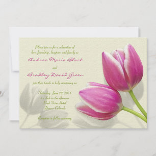 Invitation Tulipe rose
