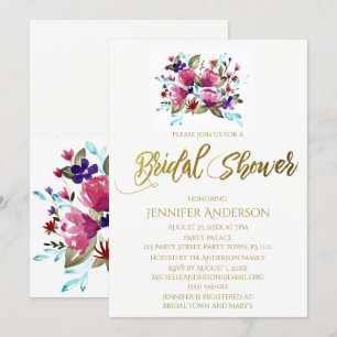 Invitation Tulipe violet rose Fête des mariées de bouquet flo