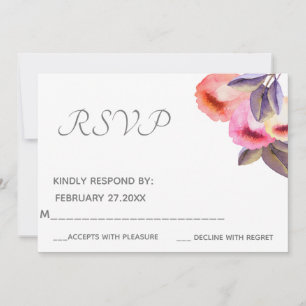 Invitation Tulipes aquarelles modernes élégantes bohèmes RSVP