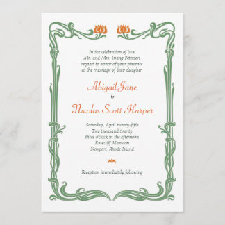Invitation Tulipes Art Nouveau