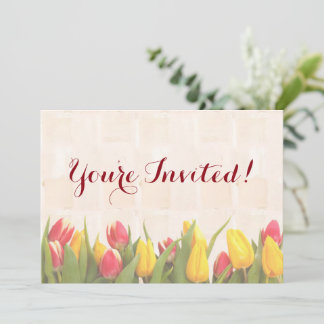 Invitation Tulipes colorées au printemps