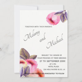 Invitation Tulipes d'aquarelle moderne et élégante de Bohême