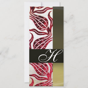 Invitation TULIPES EN DAMAS DE VELOURS ROUGE MONOGRAMME Bourg