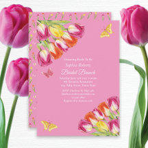 Tulipes et papillons Brunch nuptial rose