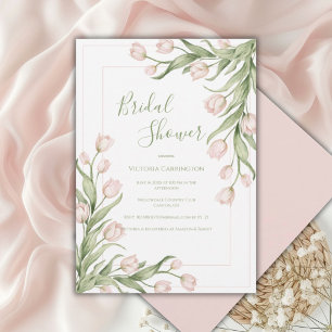 Invitation Tulipes roses Élégant Shower de Mariage Floral 