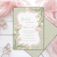 Tulipes roses Floral Vintage Sage Fête de mariage 