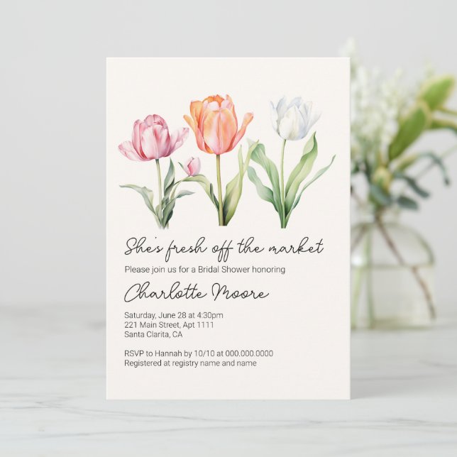 Invitation Tulips Elle est fraîche de la Fête des mariées du  (Debout devant)