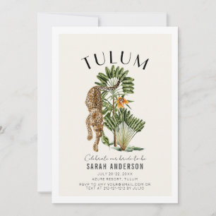 Invitation Tulum Leopard Bachelorette Week-end Itinéraire QR