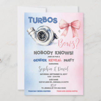 Invitation Turbos ou arcs Genre Reveal Party