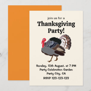 Invitation Turquie Bird Turquie Thanksgiving