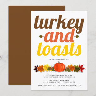 Invitation Turquie et toasts typographie moderne Friendsgivin