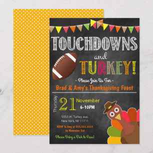 Invitation Turquie et Touchdowns Friendsgiving Party Invitati