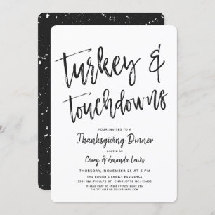 Invitation Turquie et Touchdowns  Thanksgiving Party