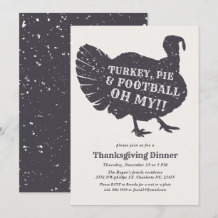Invitation Turquie Pie Football Oh Mon ! Thanksgiving